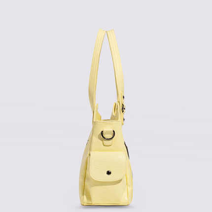 Black Leather Shoulder Bag with Side Pockets – Spacious & Elegant Women’s Leather Handbag