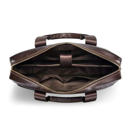 Premium Genuine Leather 15-Inch Laptop Briefcase for Men – Stylish Business Bag