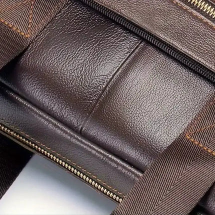 Premium Genuine Leather 15-Inch Laptop Briefcase for Men – Stylish Business Bag