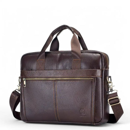 Premium Genuine Leather 15-Inch Laptop Briefcase for Men – Stylish Business Bag