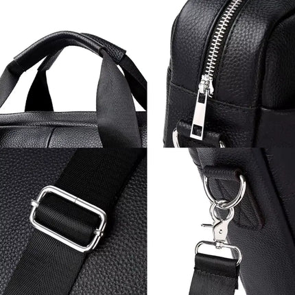 Premium Genuine Leather 15-Inch Laptop Briefcase for Men – Stylish Business Bag